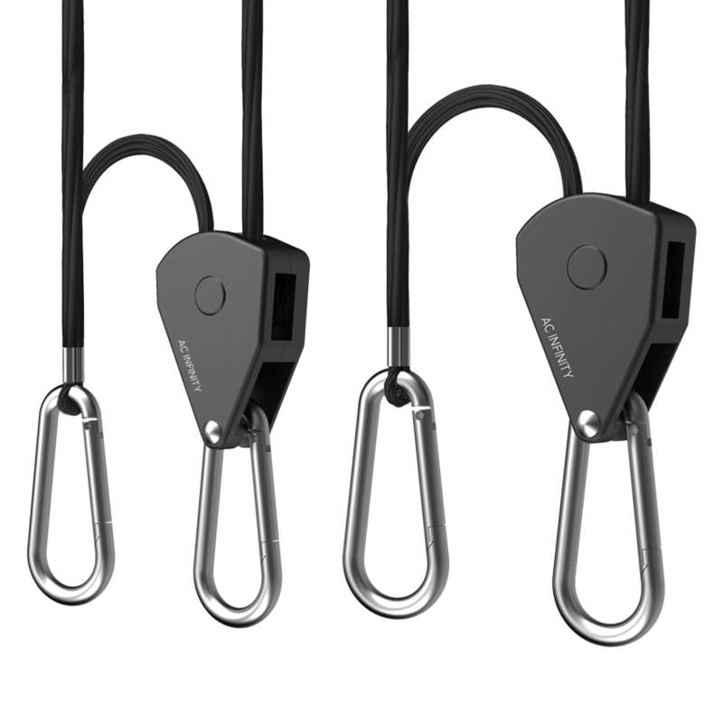 AC INFINITY - HEAVY-DUTY ADJUSTABLE ROPE CLIP HANGER, ONE PAIR