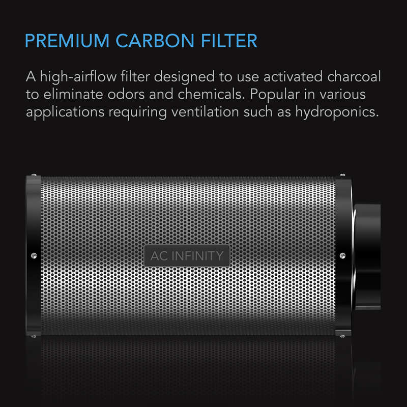 AC INFINITY 6" DUCT CARBON FILTER, AUSTRALIAN CHARCOAL