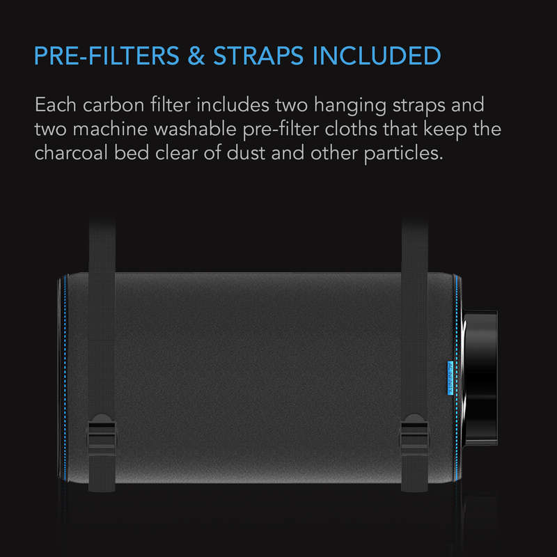 AC INFINITY 6" DUCT CARBON FILTER, AUSTRALIAN CHARCOAL