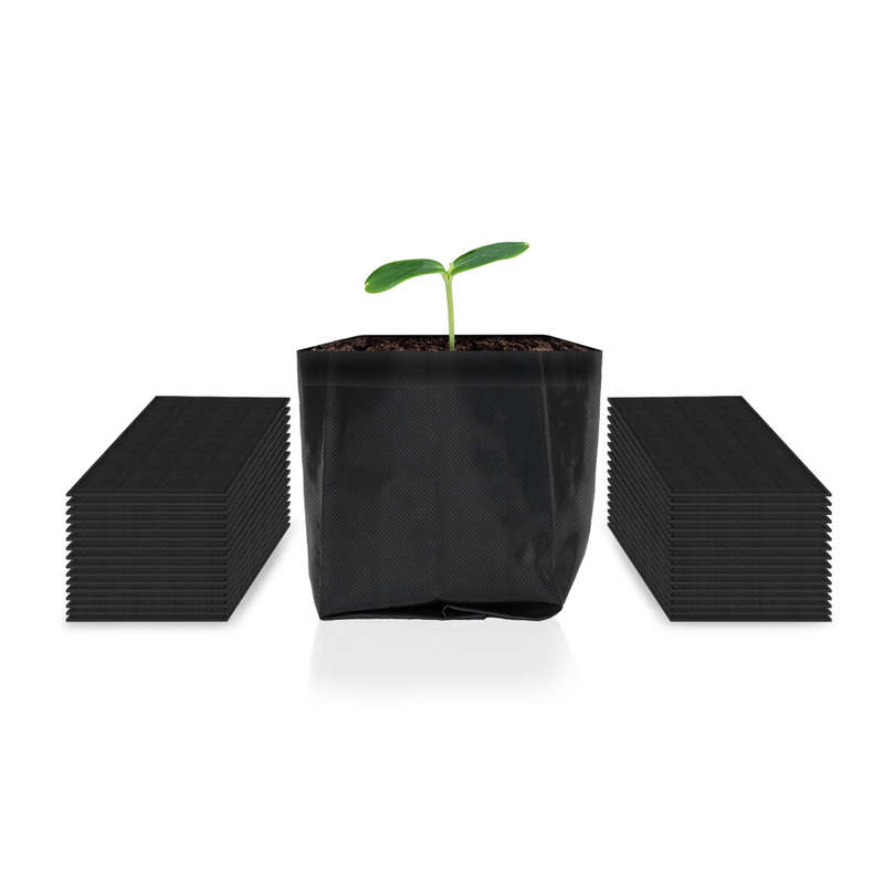 AC INFINITY NURSERY BAGS 1.9 LITRE, NON-WOVEN FABRIC GROWING POUCHES, 50-PACK