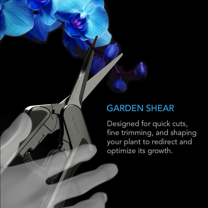 AC INFINITY STAINLESS STEEL PRUNING SHEAR, ERGONOMIC LIGHTWEIGHT, 6.6 STRAIGHT BLADES, 2-PACK