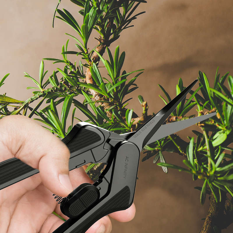 AC INFINITY STAINLESS STEEL PRUNING SHEAR, ERGONOMIC LIGHTWEIGHT, 6.6 STRAIGHT BLADES, 2-PACK