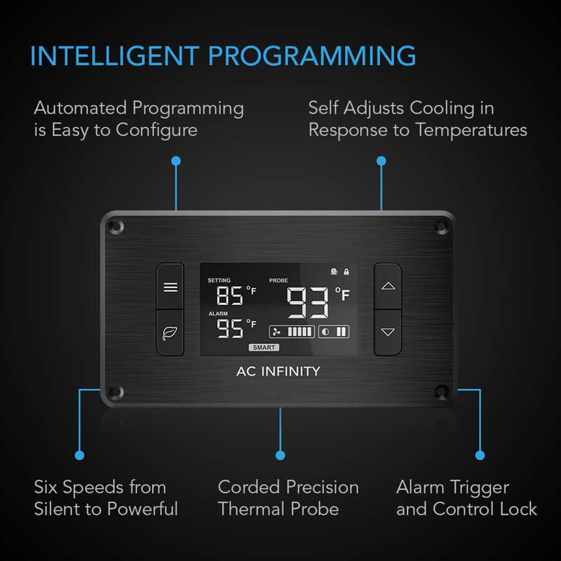 AC INFINITY AIRPLATE T8, HOME THEATER AND AV QUIET CABINET COOLING DUAL-FAN SYSTEM, 6 INCH