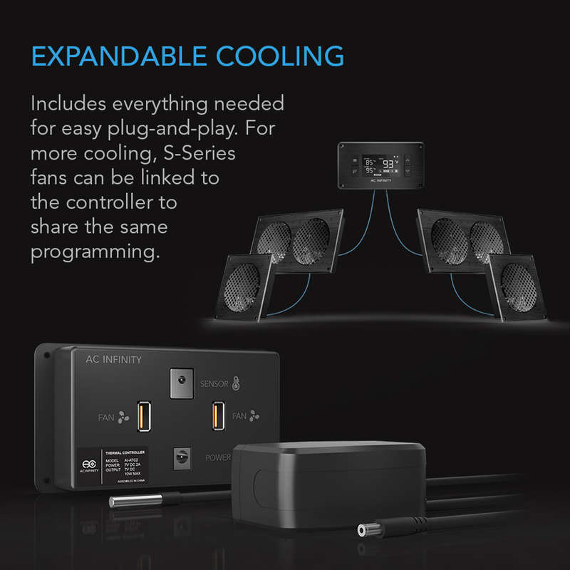 AC INFINITY AIRPLATE T3, HOME THEATER AND AV QUIET CABINET COOLING FAN SYSTEM, 6 INCH