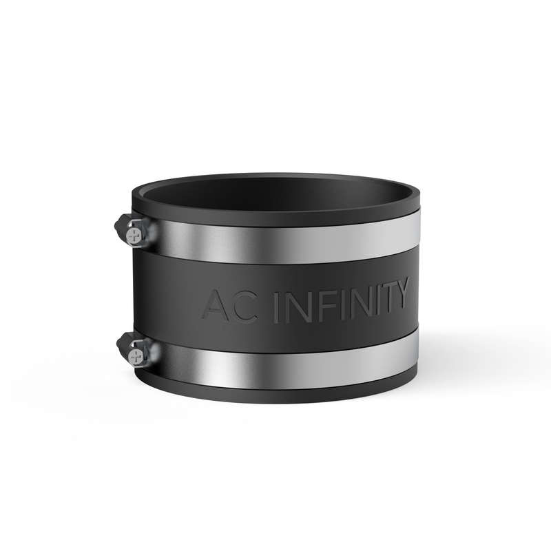 AC INFINITY NOISE REDUCTION CLAMP, DUCT COUPLER WITH STAINLESS STEEL CLAMPS, 4-INCH