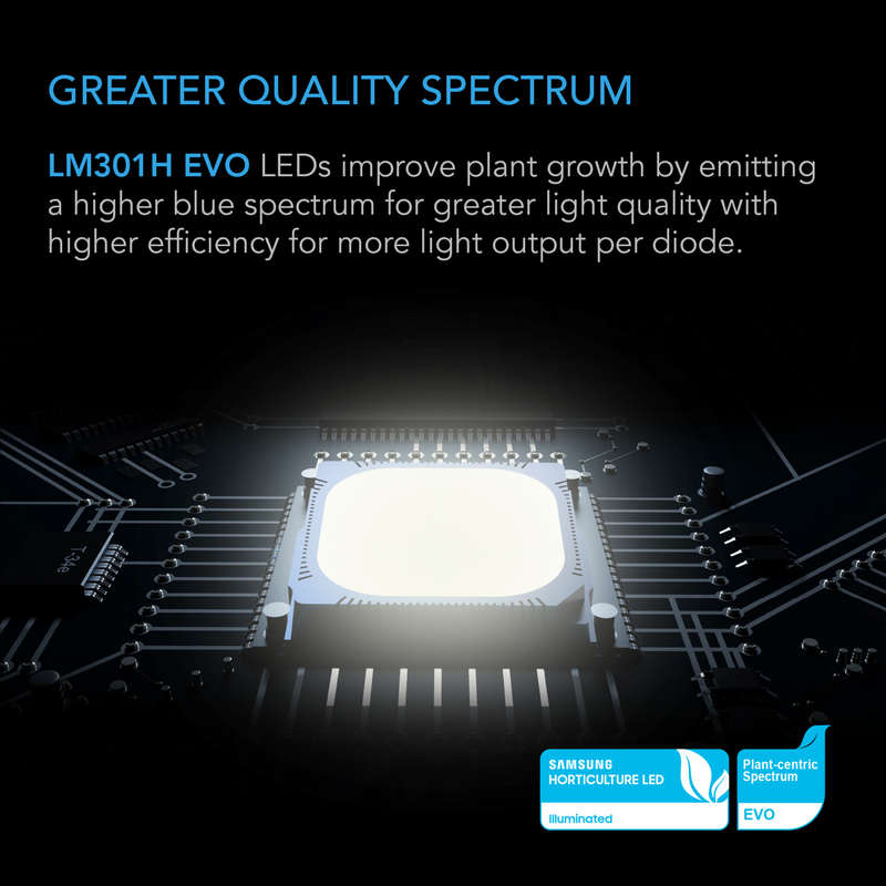 AC INFINITY IONFRAME EVO8, SAMSUNG LM301H EVO COMMERCIAL LED GROW LIGHT, 730W, 5X5 FT.