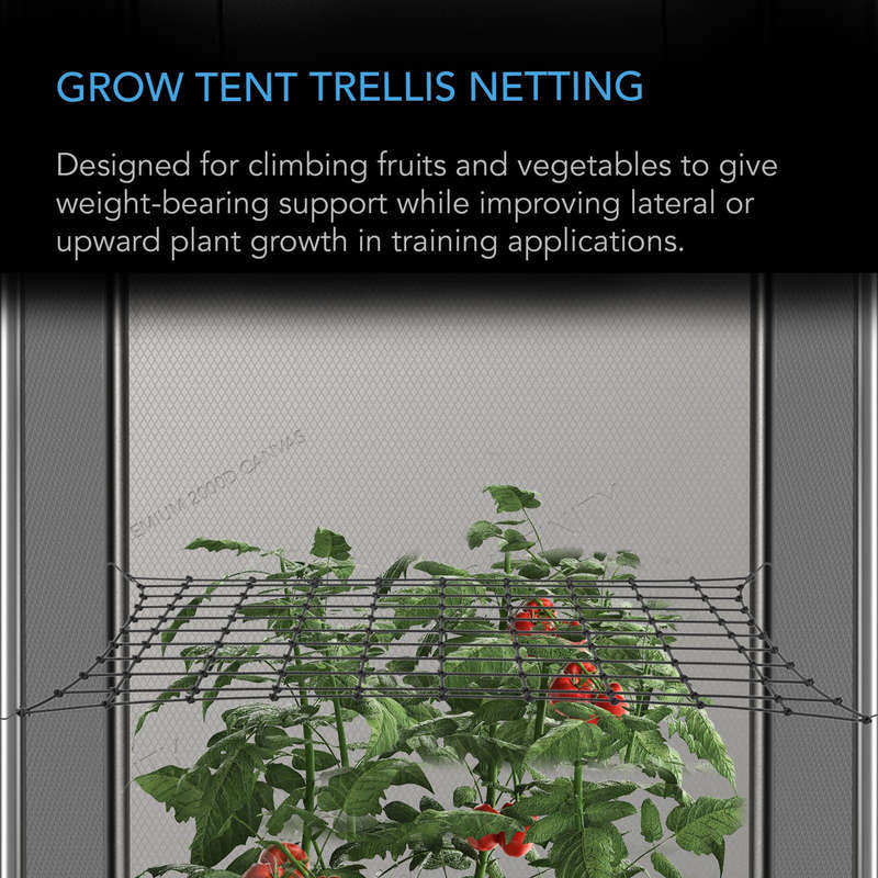 AC INFINITY GROW TENT TRELLIS NETTING, FLEXIBLE ELASTIC CORDS, 5 X 5