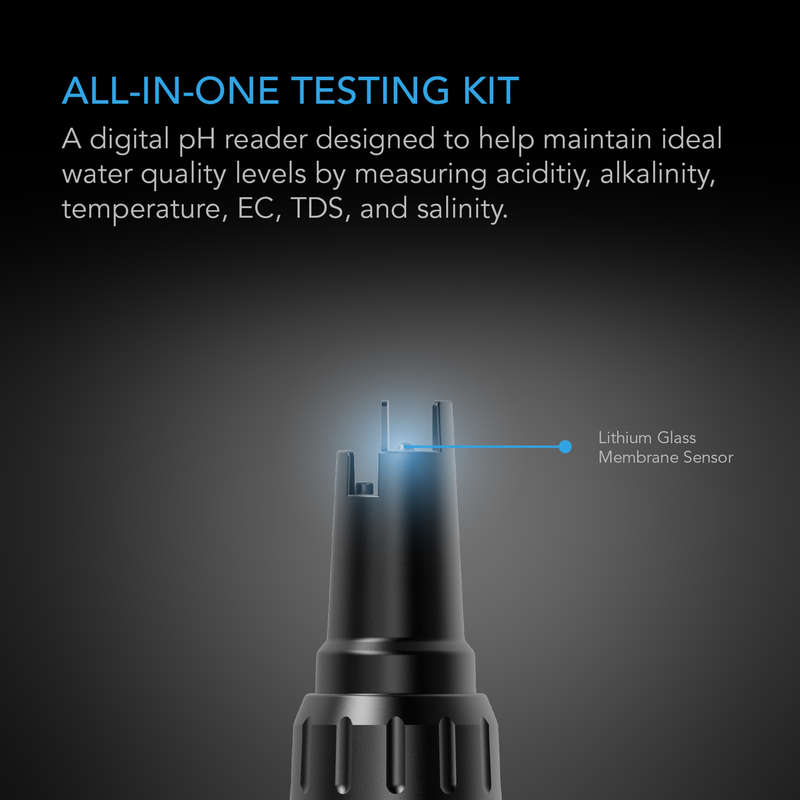 AC INFINITY HYDROPONIC METER PRO KIT, ALL-IN-ONE PH PEN, INTERCHANGEABLE PROBE