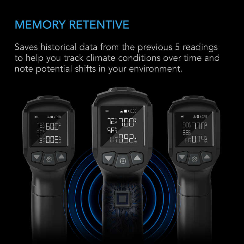 AC INFINITY VPD THERMOMETER, HANDHELD ENVIRONMENTAL MONITOR, CAPTURES LEAF VPD AND TEMPERATURE