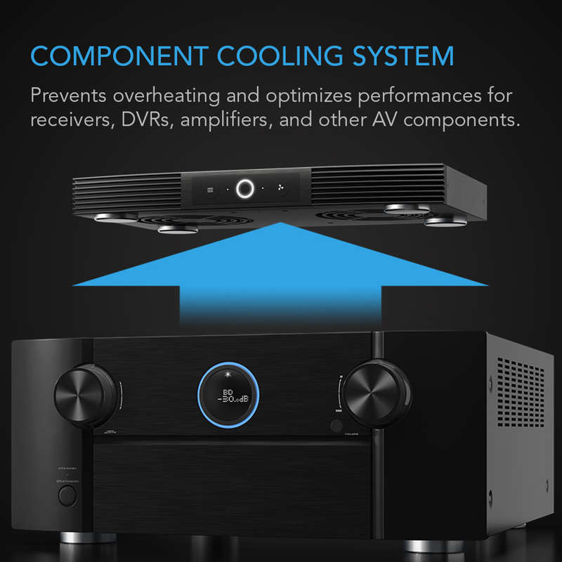 AC INFINITY AIRCOM S7, Receiver and AV Component Cooling Fan System, Top Exhaust 12"
