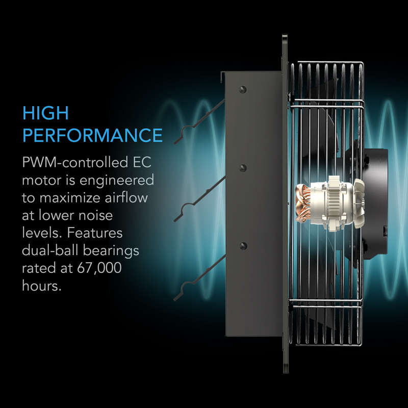 AC INFINITY AIRLIFT T10, Shutter Exhaust Ventilation Fan 10", Temperature Humidity Controller