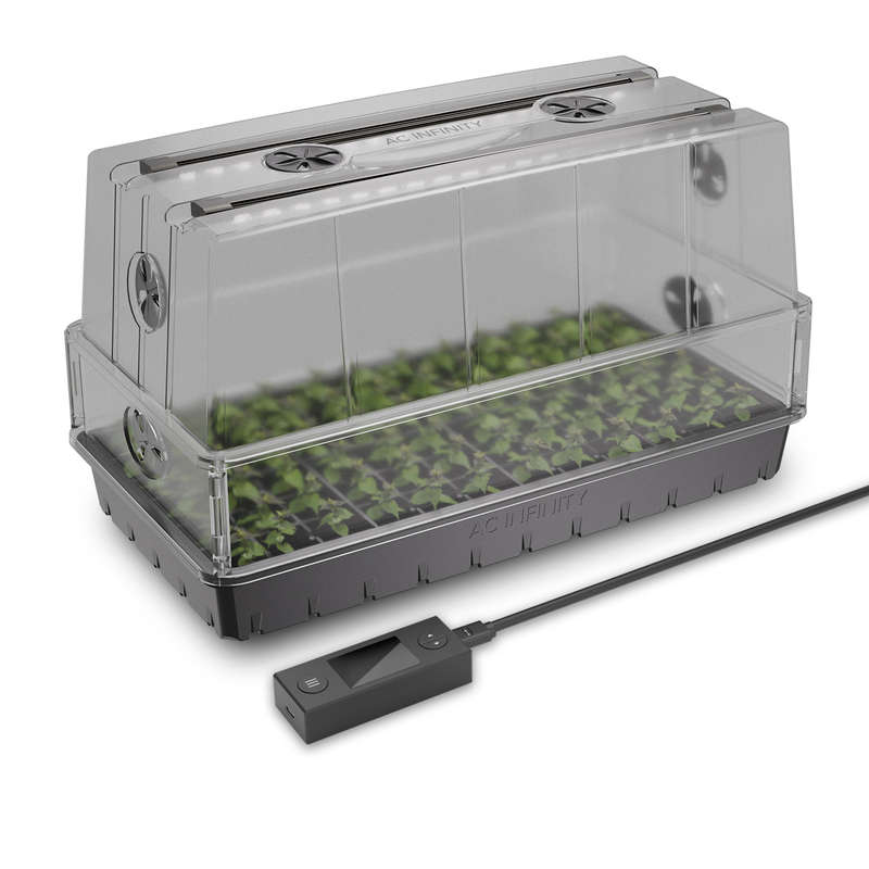 AC INFINITY Heavy Duty Humidity Dome with Height Extension, Large Germination Kit with LED Grow L...