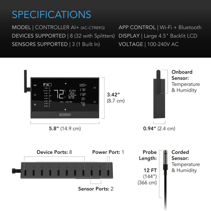 AC INFINITY CONTROLLER AI+ Environmental Controller, AI-Powered Learning and Dynamic Level Adjust...