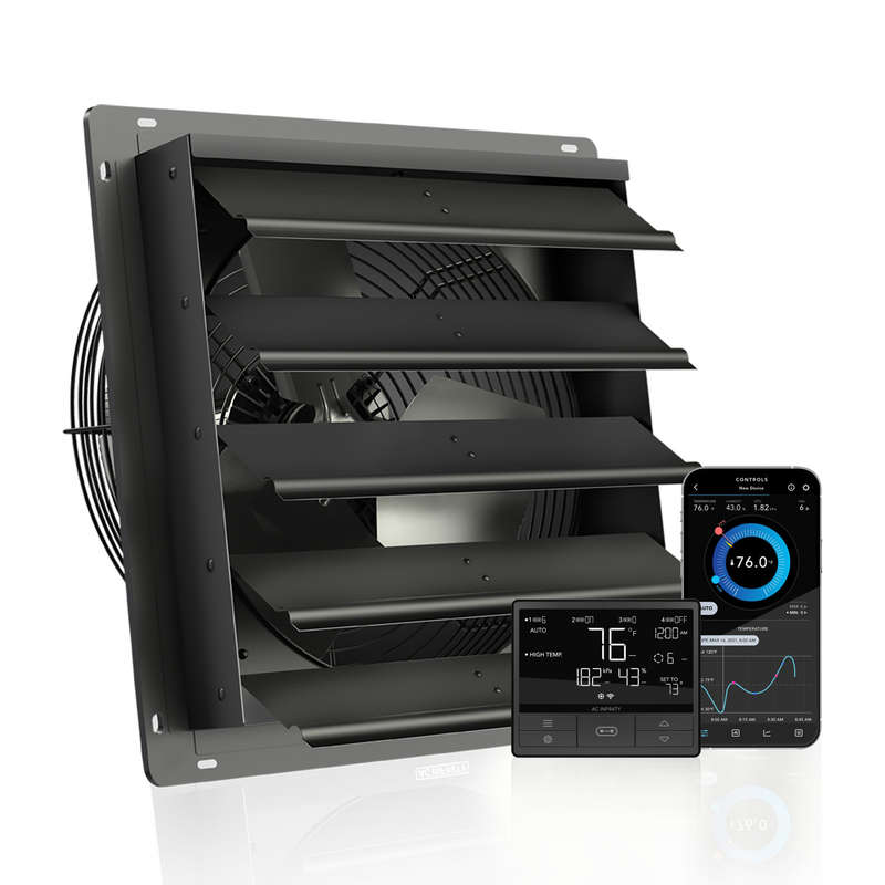 AC INFINITY AIRLIFT T16, Shutter Exhaust Ventilation Fan 16", Temperature Humidity Controller
