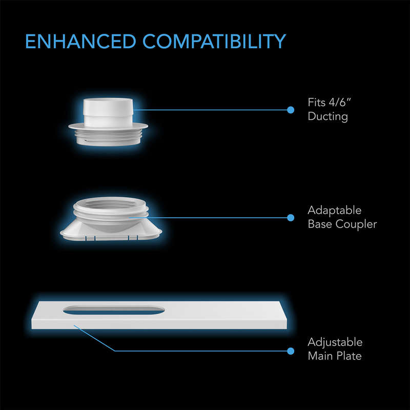 AC INFINITY Window Duct Kit, Adjustable Vent Port for Inline Fans