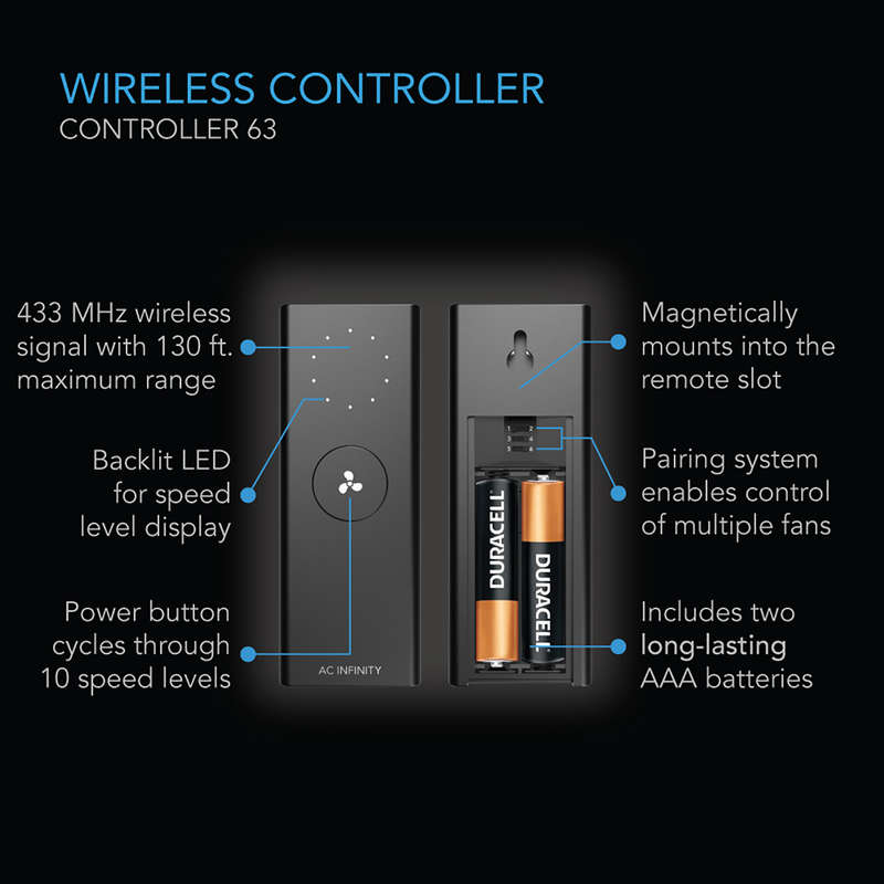 AC INFINITY CONTROLLER 63, Wireless Remote Fan Controller