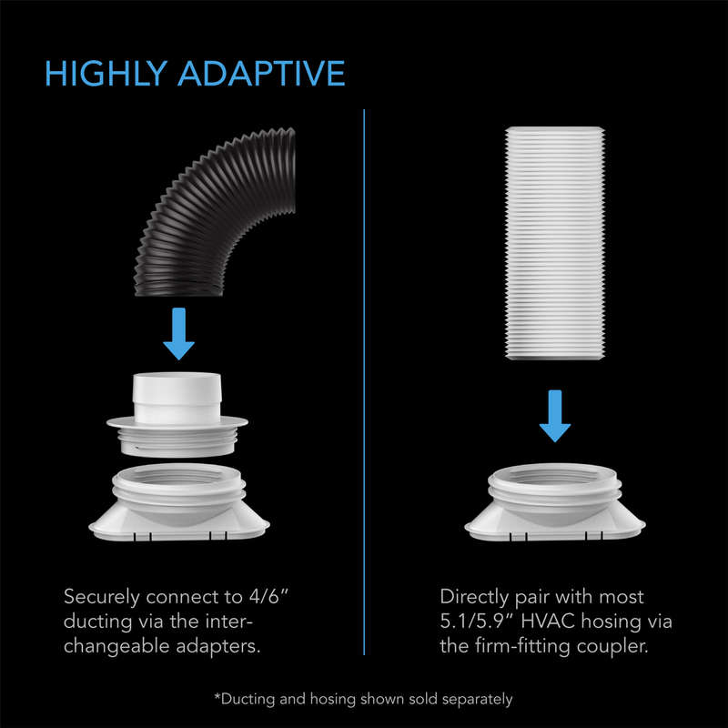 AC INFINITY Window Duct Kit, Adjustable Vent Port for Inline Fans