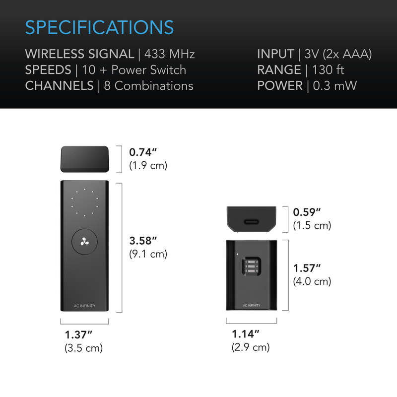 AC INFINITY CONTROLLER 63, Wireless Remote Fan Controller