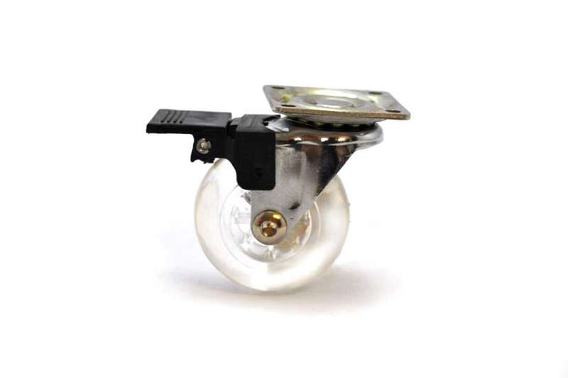 50mm Clear Brake Castor (Pack of 2)