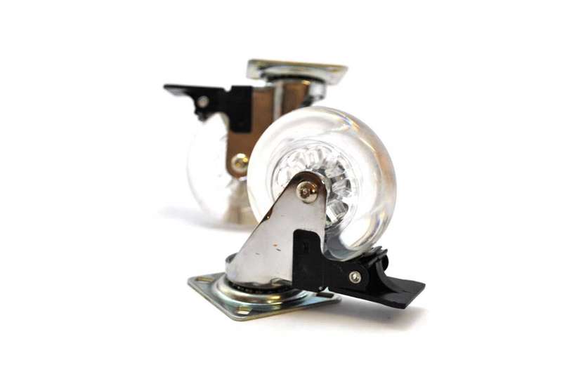 75mm Clear Brake Castor (Pack of 2)