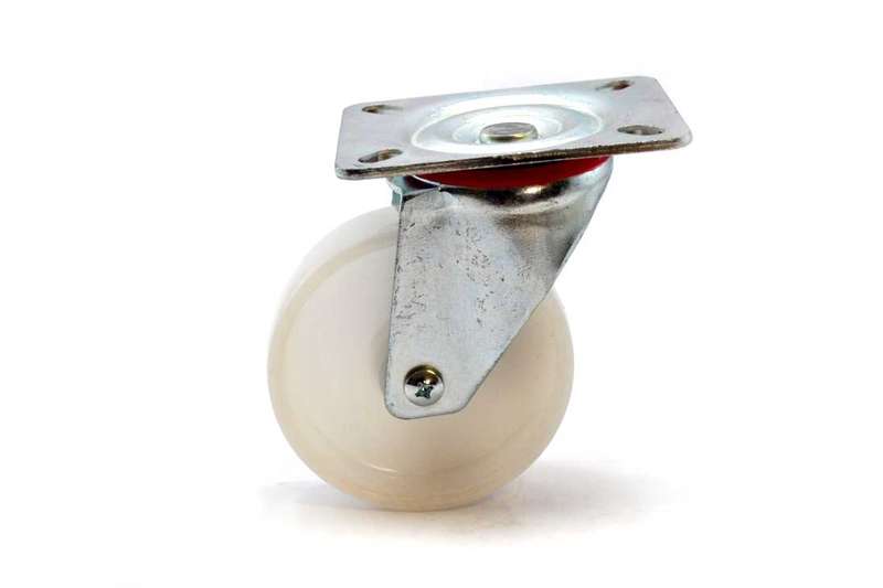 100mm White Nylon Swivel Castor