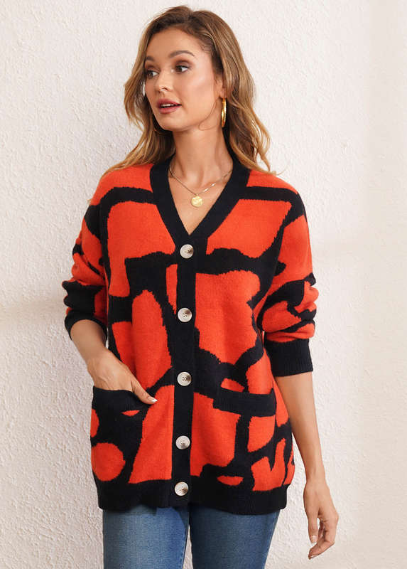 Pocket Design Button Up Long Sleeve Cardigan