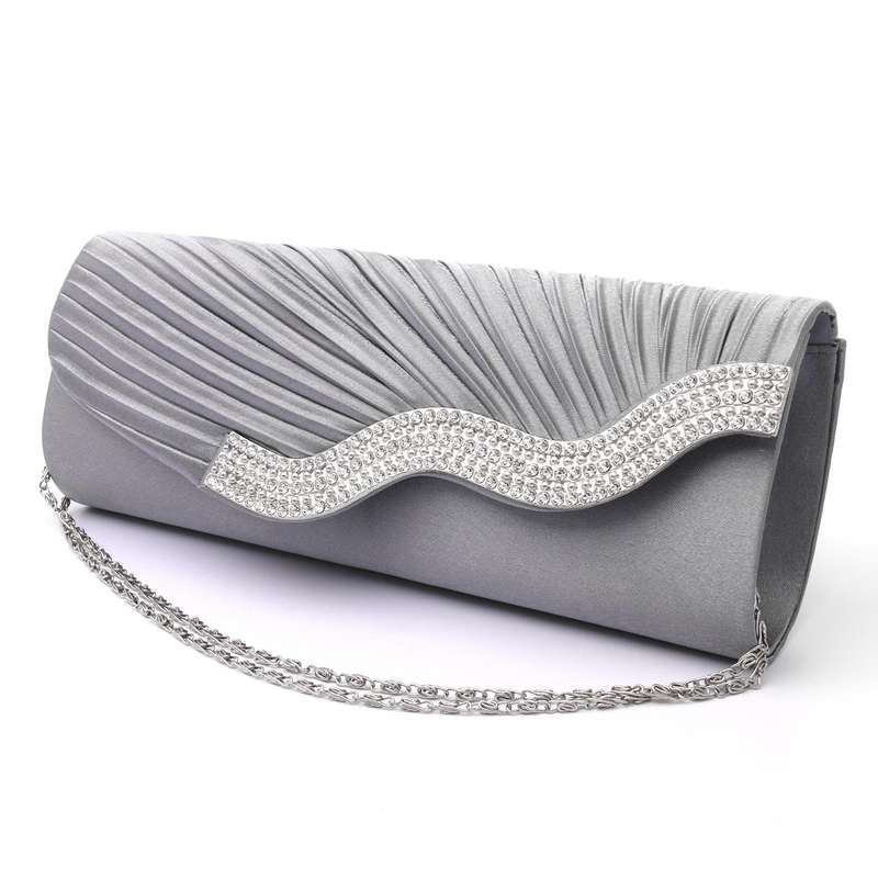 Dark Grey Chains Magnetic Fold Shoulder Bag