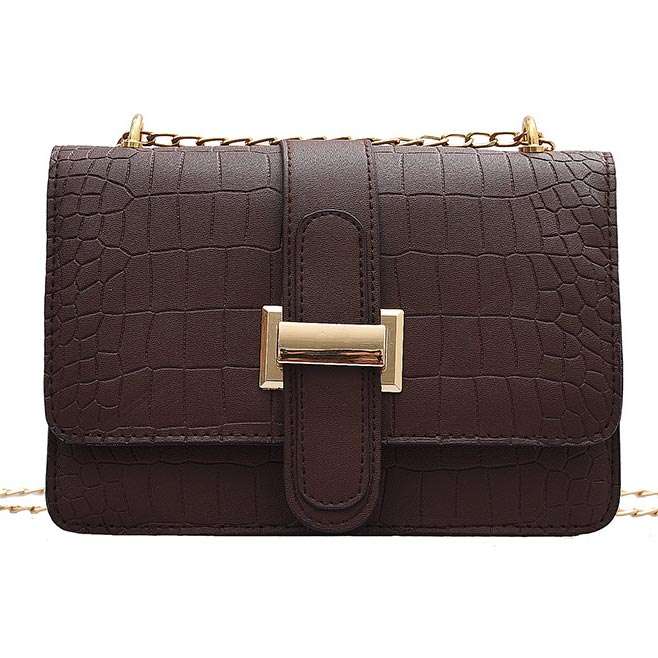 Dark Coffee Chains Magnetic Shoulder Bag
