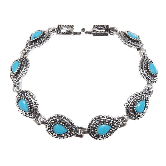 Teardrop Geometric Pattern Light Blue Bracelet