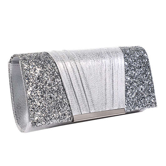 Sequin Grey Chains Magnetic Shoulder Bag
