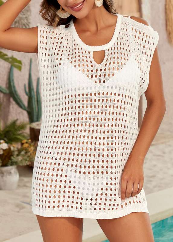 Hole Cut Out Design White Cover Up