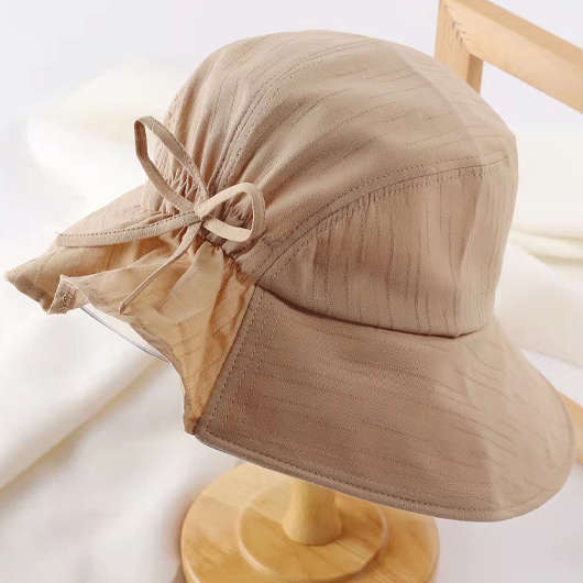 Bowknot Patchwork Light Coffee Visor Hat