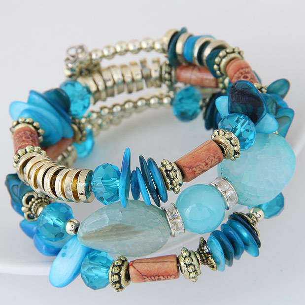 Round Sky Blue Bracelets & Bangles