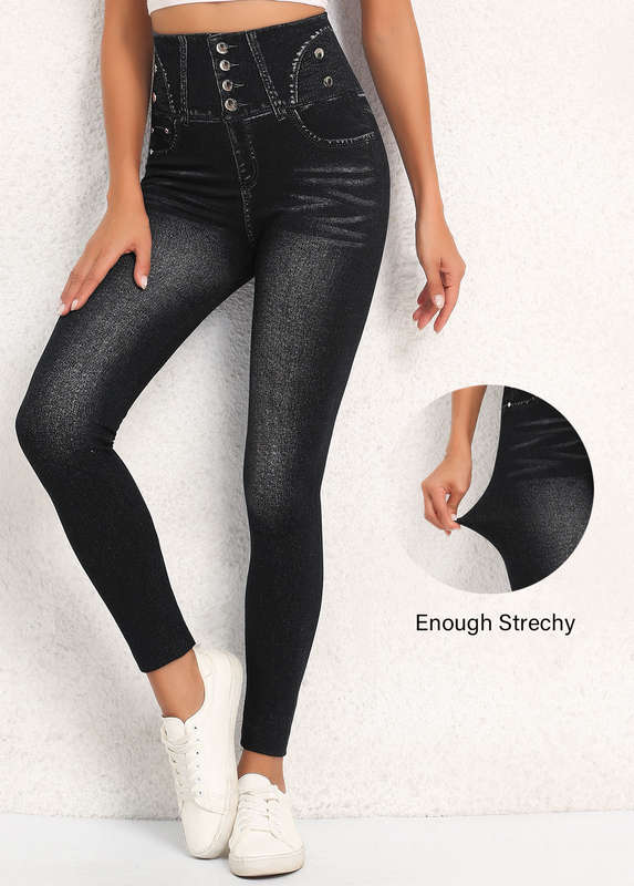 Black High Waisted Elastic Waist Ankle Length Leggings