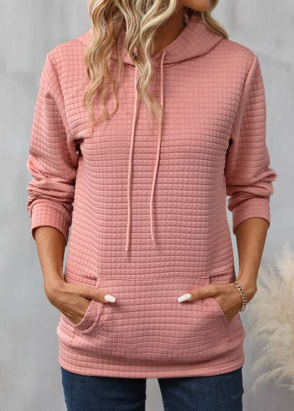 Dusty Pink Long Sleeve Pocket Hoodie