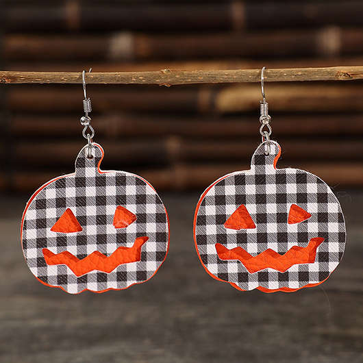 Pumpkin Faux Leather Multi Color Earrings