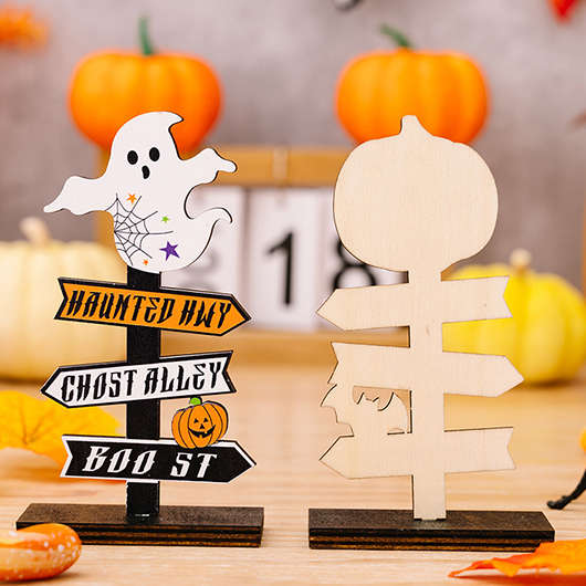 Halloween Print Letter Detail White Decoration