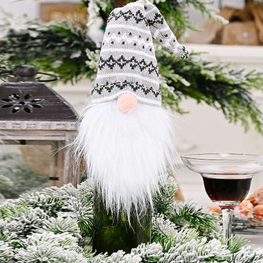Geometric Christmas Print Grey Wine Cover