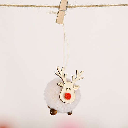 White Christmas Animal Decorative Felt Pendant