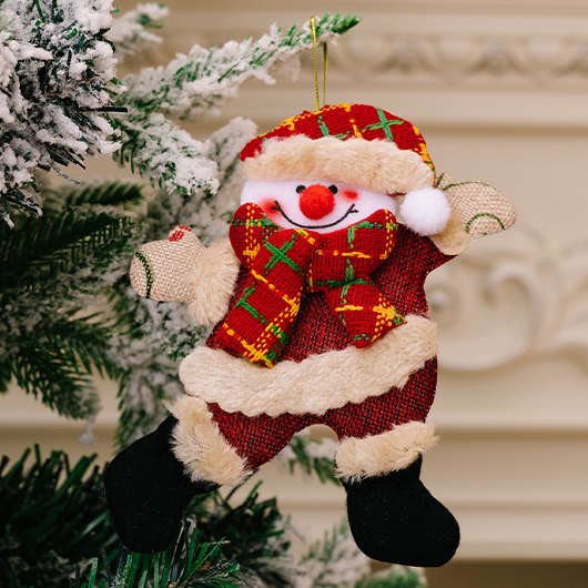 Christmas Print Mini Snowman Red Pendant