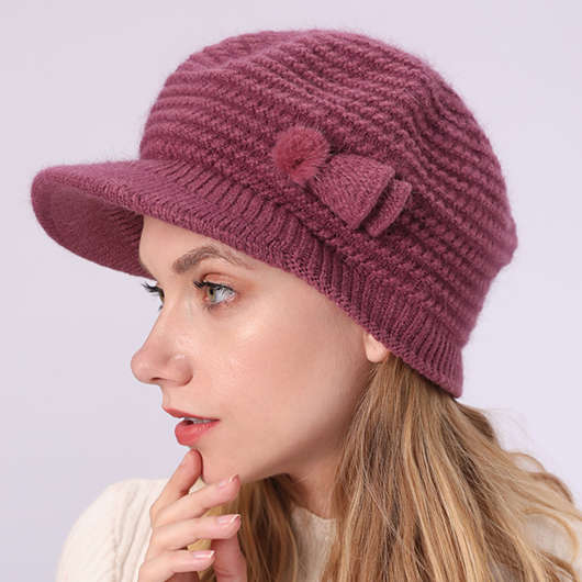 Dark Reddish Purple Patchwork Hat Beret
