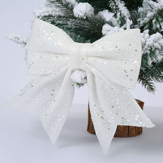 Shinning White Holiday Stuff Decoration Bowknot
