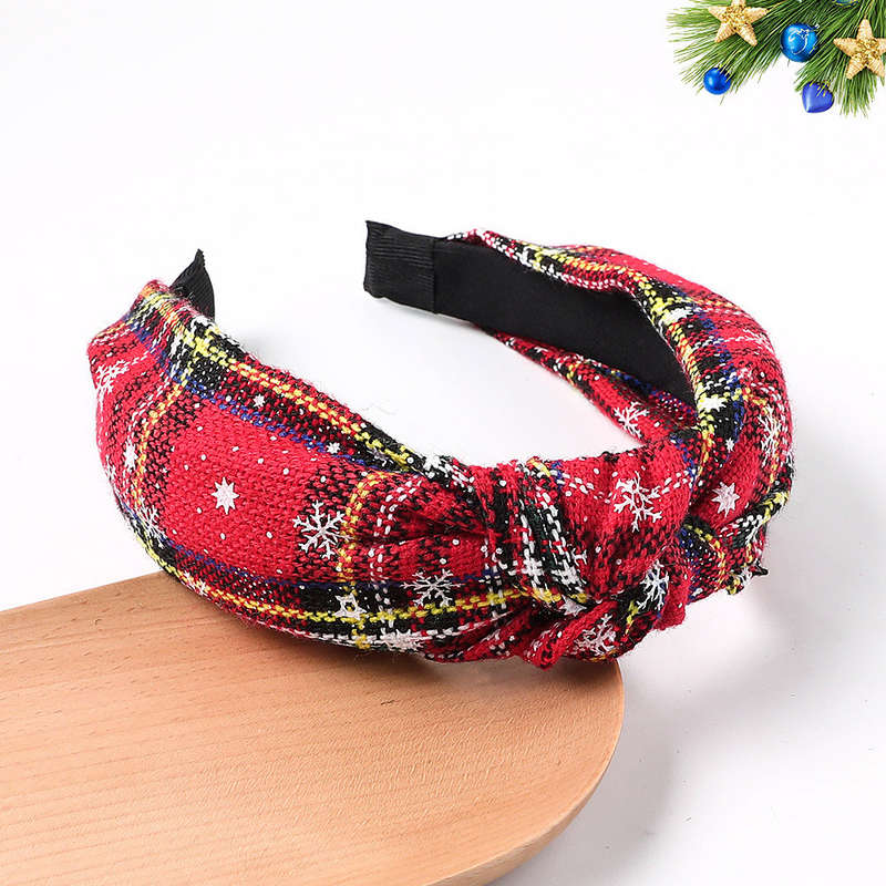 Twist Design Red Christmas Print Headband