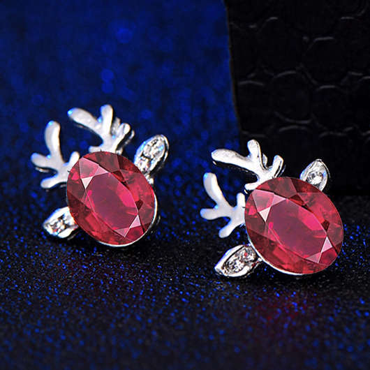 Hot Pink Geometric Alloy Elk Earrings