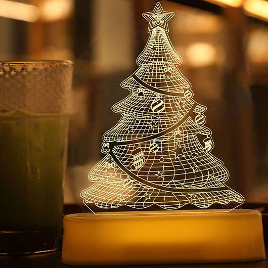 Christmas Print White Night Light Decoration