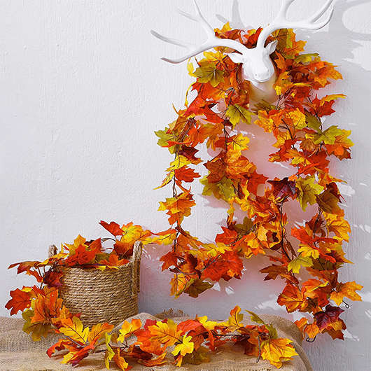 Leaf Print Patchwork Plastic Orange Pendant
