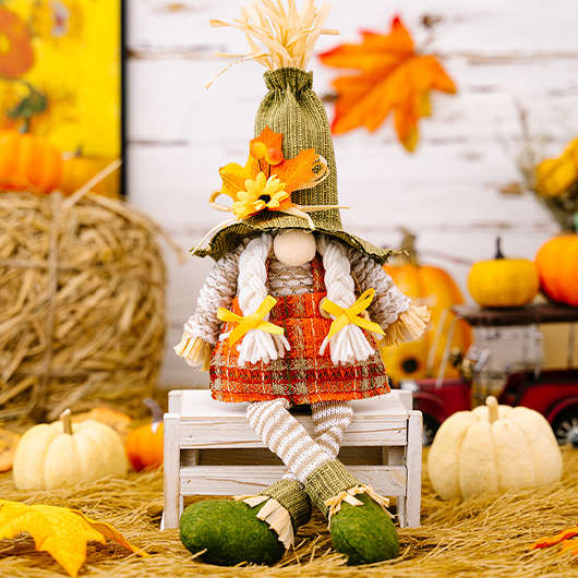 Striped Plaid Green Patchwork Doll Decoration