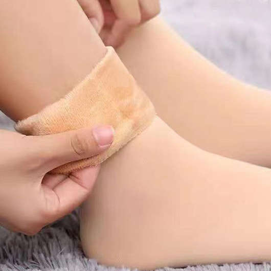 Plush Skin Color Mid Calf Socks