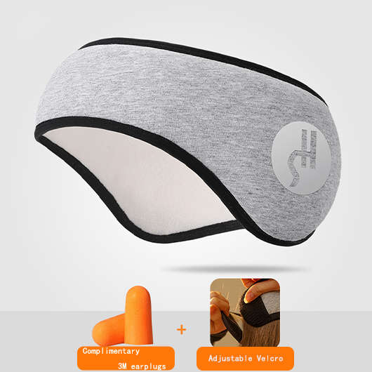 Contrast Stitch Plush Light Grey Earmuff