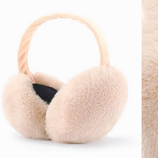 Skin Color Patchwork Windproof Faux Fur Earmuff